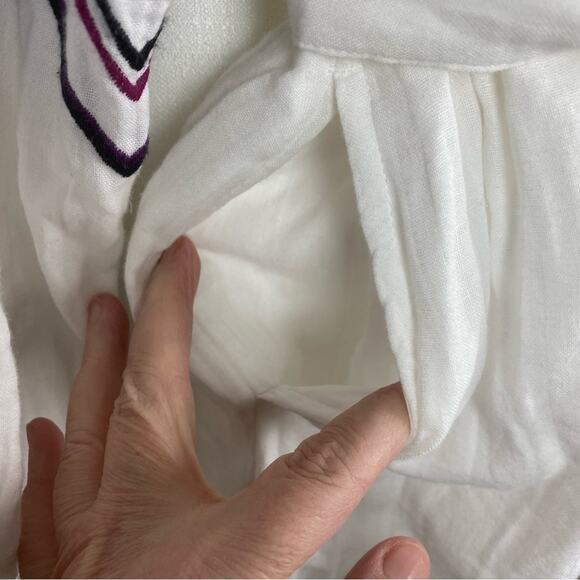 Lane Bryant White Gauze Embroidered Peasant Midi Dress Sz.16W NWT - Picture 10 of 16